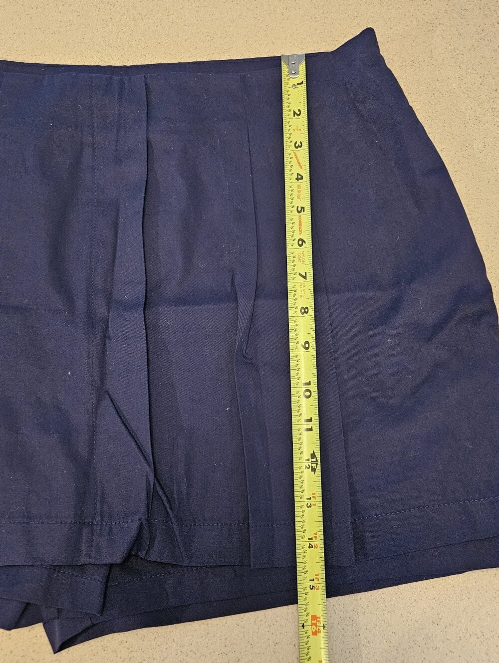Zara SZ L Navy Blue Pleated School Girl Shorty Skort Side Zip Tennis Pickleball - Picture 9 of 10